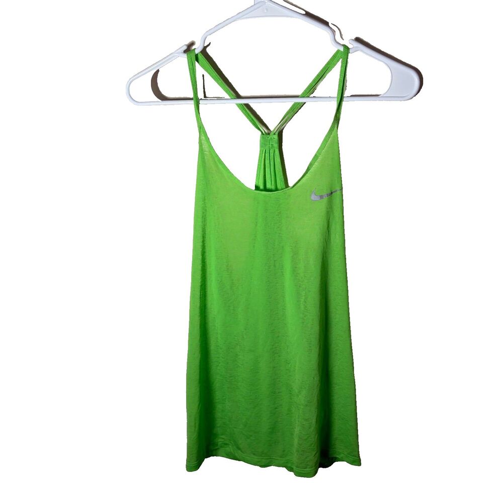 Nike Tank Top Women's Large Neon Green Racerback Sleeveless Lightweight Gym